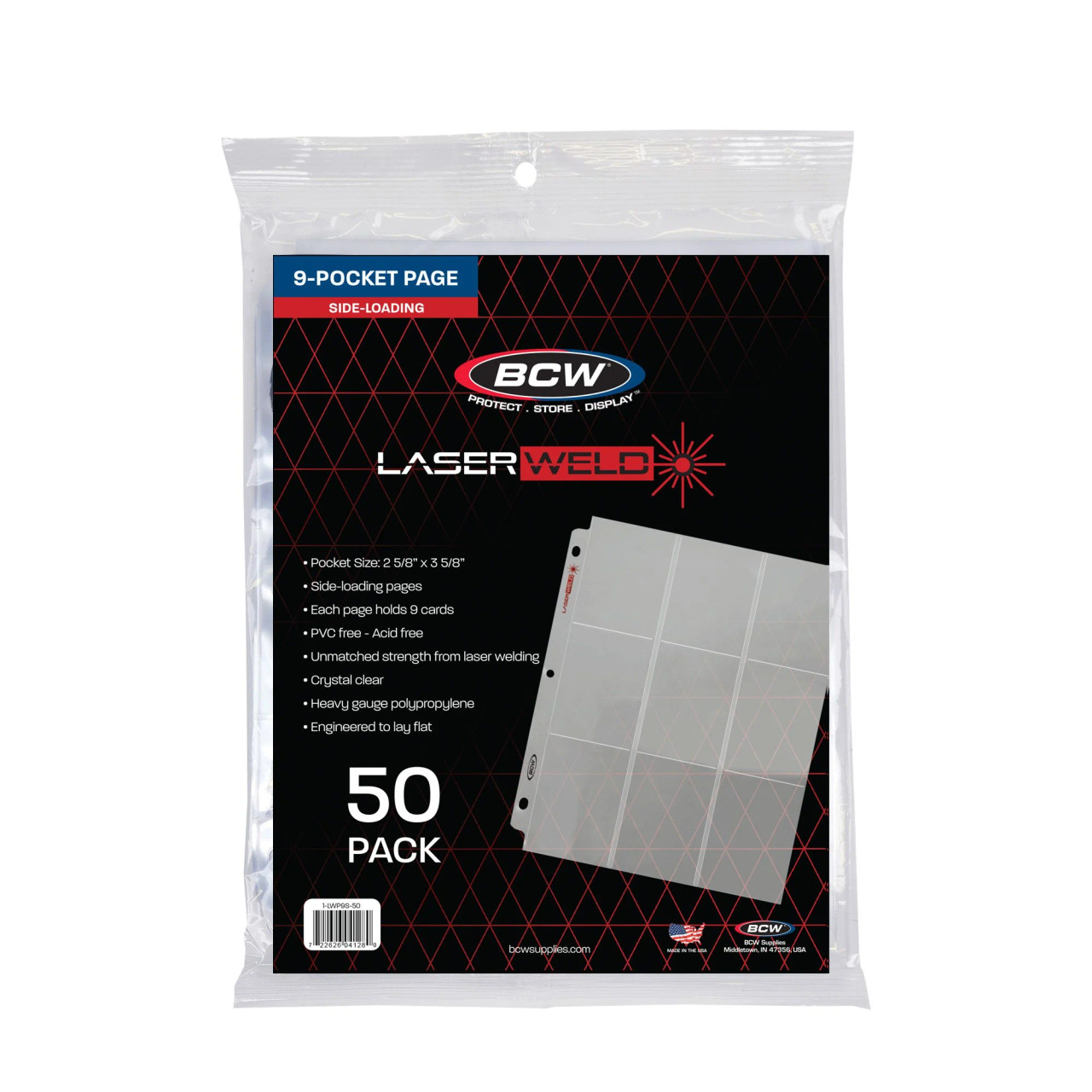 BCW LaserWeld 9-Pocket Side-Load Pages: 50 Count