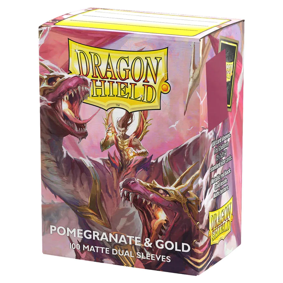 Dragon Shield Dual Matte Sleeves: Pomegranate & Gold (100)