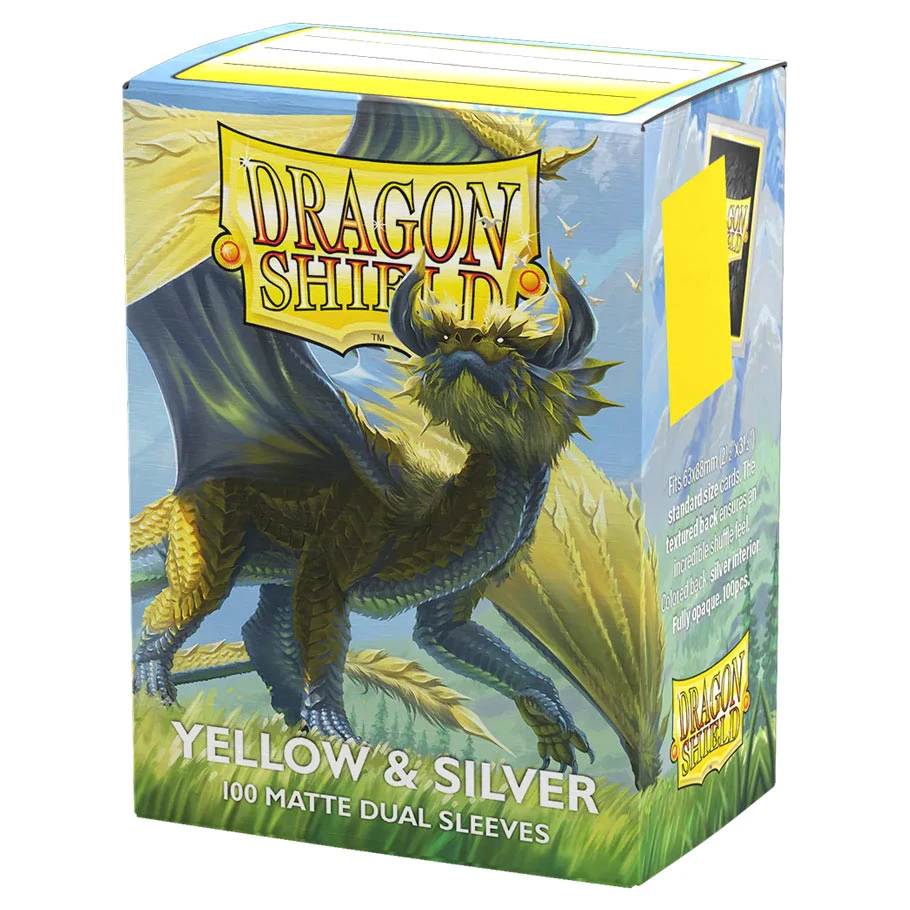 Dragon Shield Dual Matte Sleeves: Yellow & Silver (100)